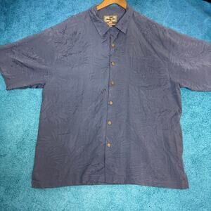 Jamaica Jaxx Men’s L Hawaiian Shirt – 100% Silk Palm Tree Camp Aloha – Vintage